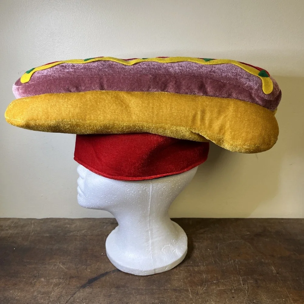 Adult Hot Dog Hat Costume Novelty Fun Dress Up Festival Adjustable